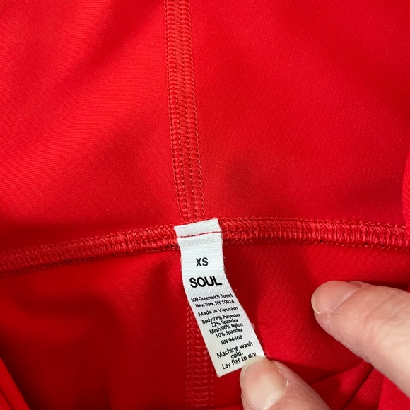 SOUL by Soulcycle Leggings XS Red NWOT - Picture 4 of 8